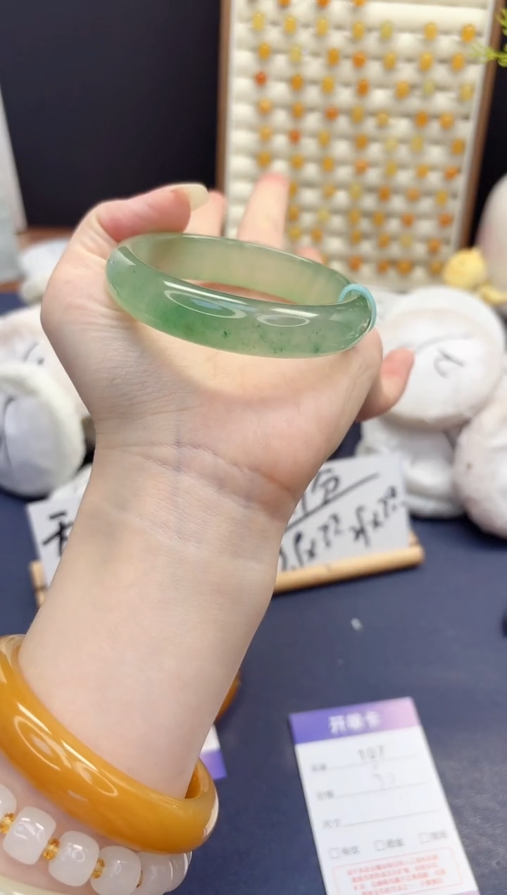 石英质玉手镯未镶嵌107-东陵玉-圈口58