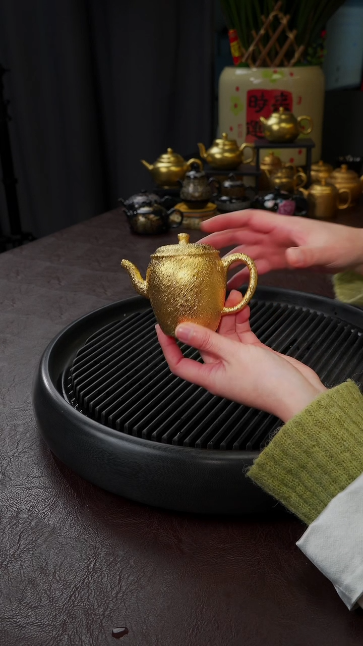 【闪购商品】杯【宜景窑】原嘴大口盖橄榄金壶