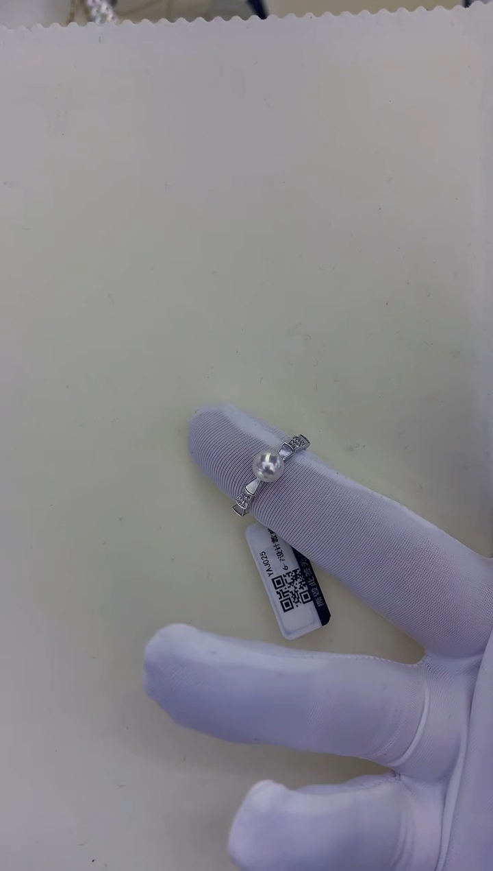 银S925镶嵌饰品海水珍珠设计款戒指