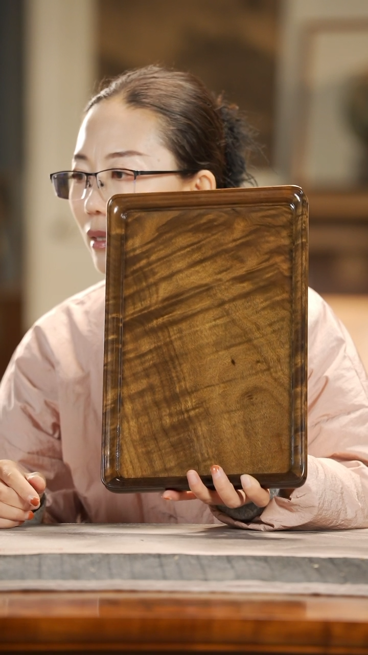 【闪购商品】金丝楠木雕139文承盘