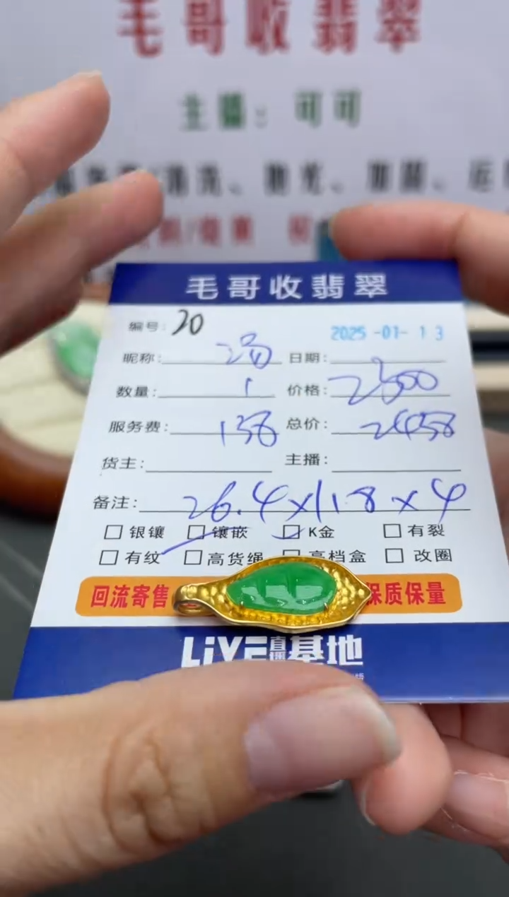 【闪购商品】翡翠颈饰18K金镶嵌翡翠