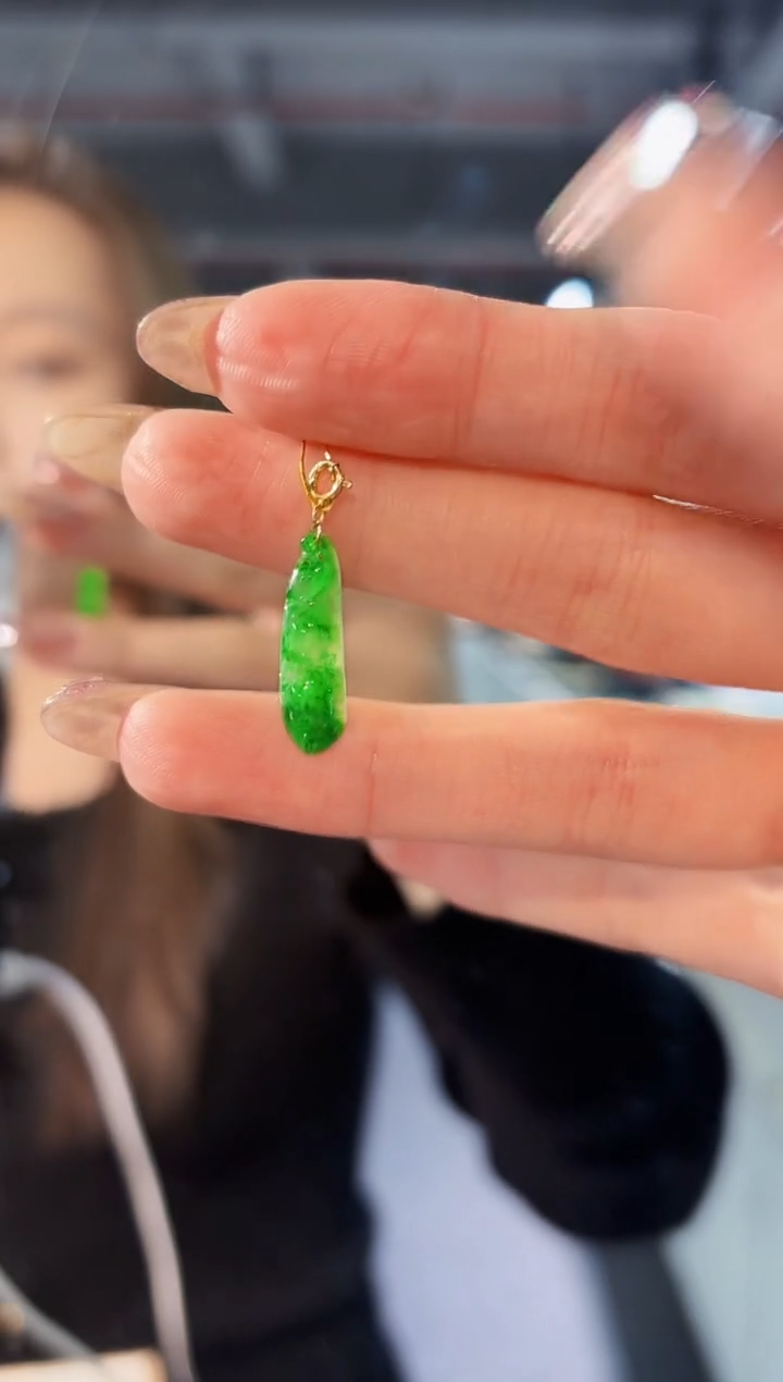 【闪购商品】翡翠颈饰18K金镶嵌缅料A货/支持复检/一件