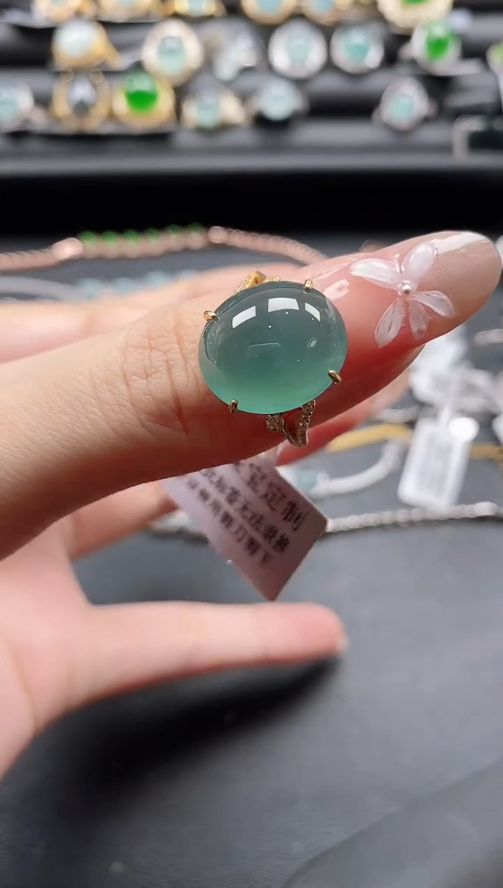 【闪购商品】翡翠戒指银S925镶嵌1111