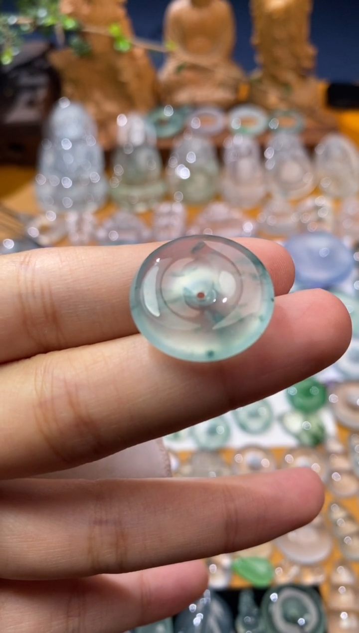 定制翡翠未镶嵌平安扣21.2*5.3