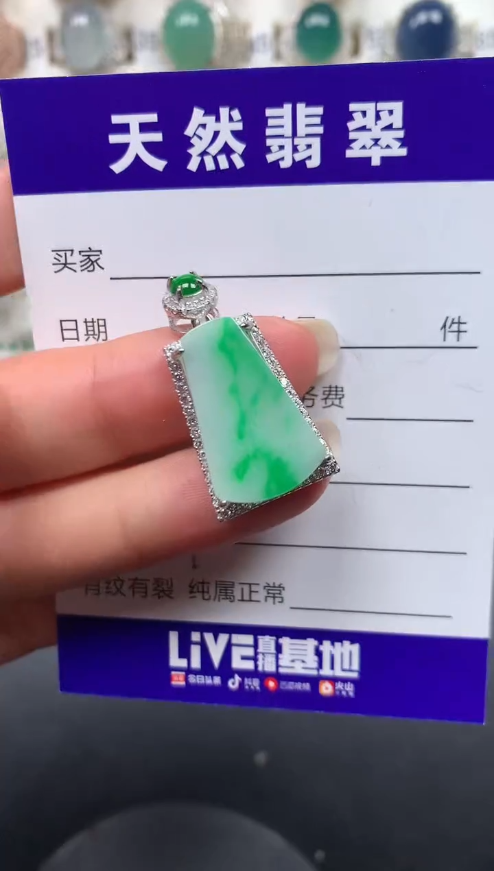 颈饰银S925镶嵌翡翠149