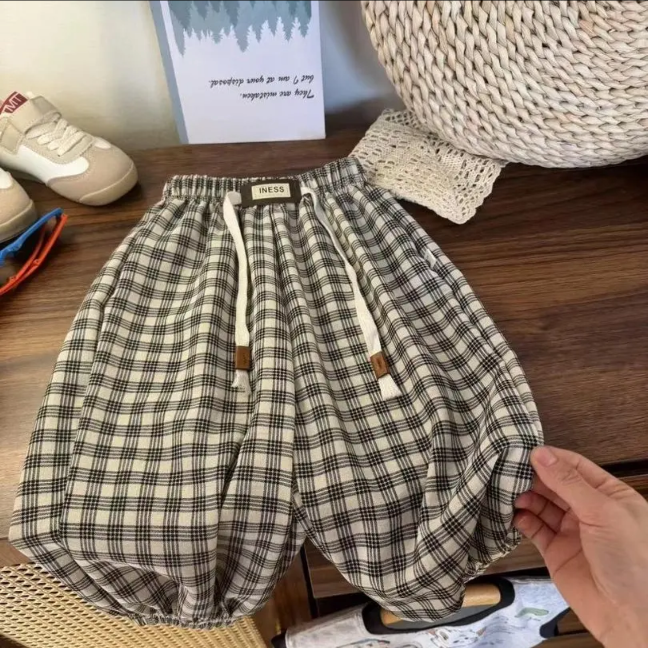 【冰丝麻~】男女童夏季轻薄防蚊裤韩版简约潮流时尚百搭宽松九分裤