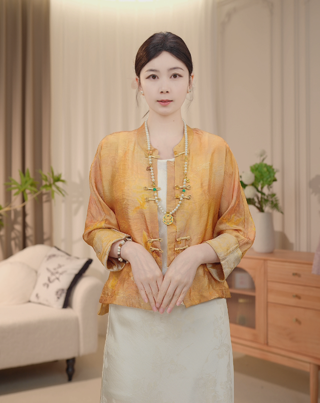夏季新款国风复古盘扣上衣气质开衫轻奢外套女2025B8696——七月