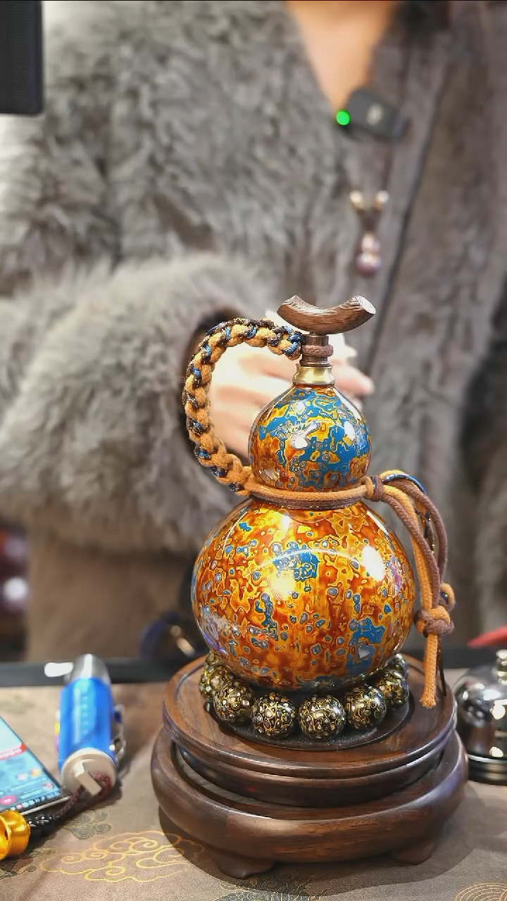 【闪购商品】XD204漆艺酒葫芦不包手串及旋转底座