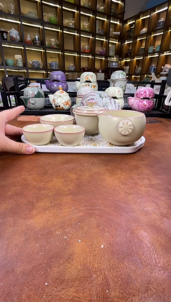 .古道源猪油冻旅行+金银错茶盘