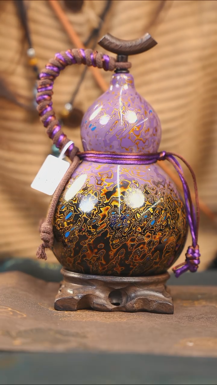 【闪购商品】RA192漆艺酒葫芦不包手串及旋转底座