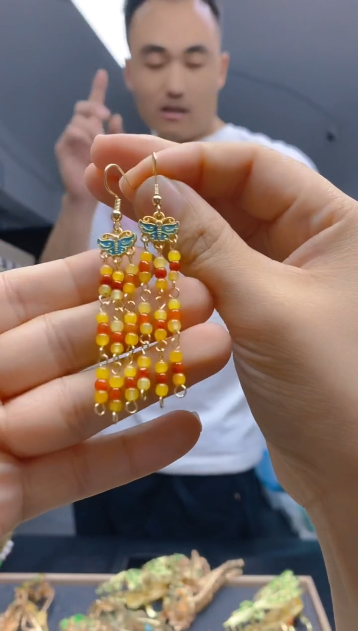 【闪购商品】翡翠耳饰合金505翡翠耳钩