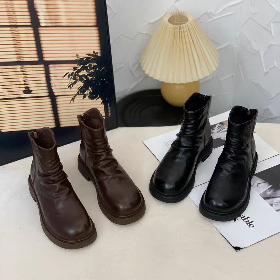 513-77   新款时尚百搭圆头时装短靴四季款