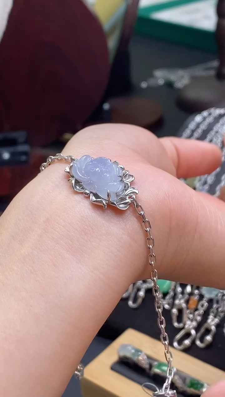 颈饰银S925镶嵌翡翠18189