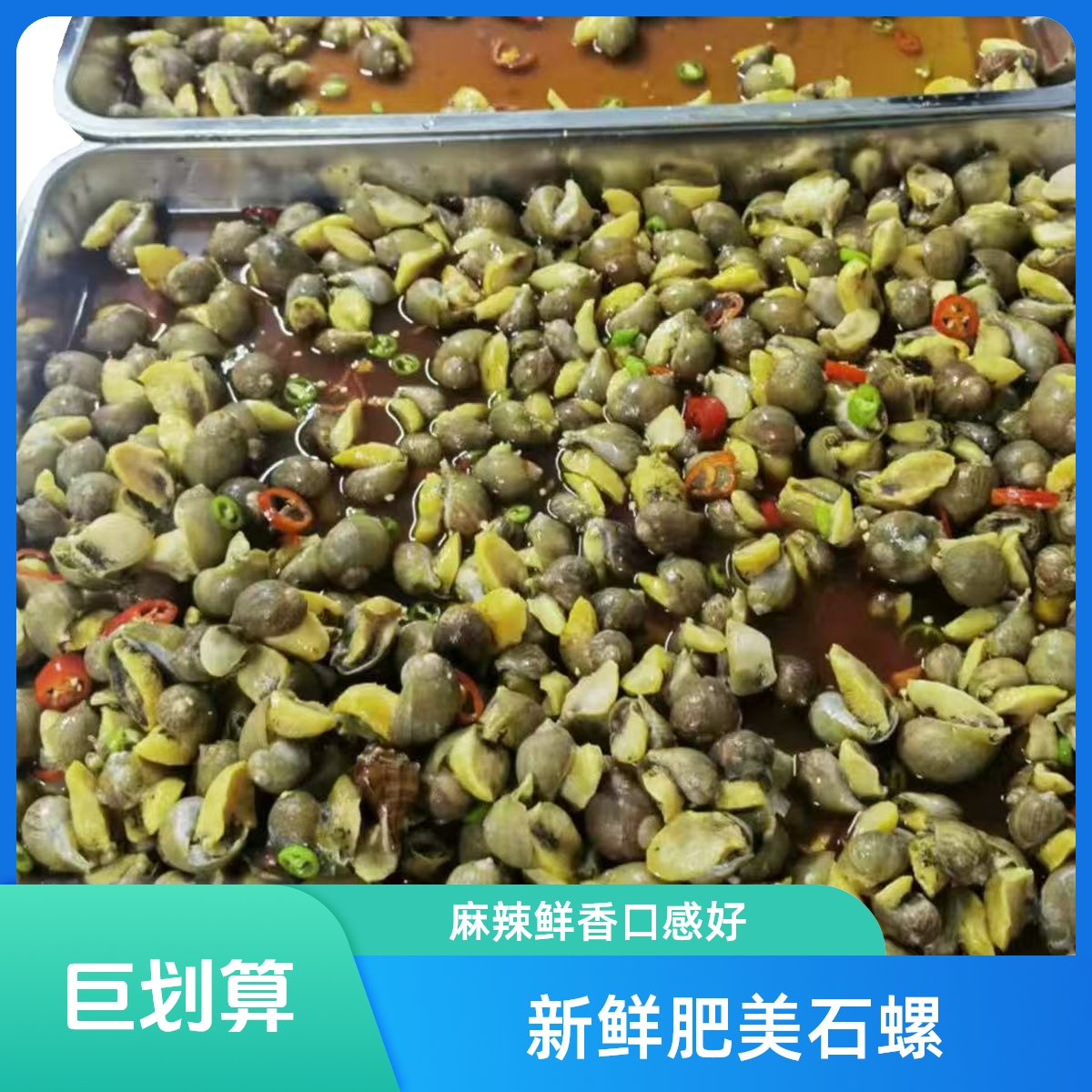 1【拍一送一】大连麻辣捞汁鲍螺假鲍鱼老婆脚500克到手2桶固形物大于70%