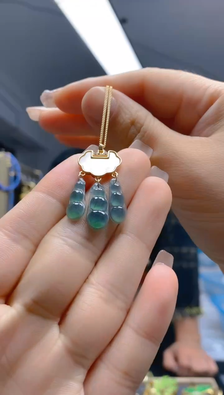 【闪购商品】翡翠耳饰合金227翡翠锁骨链