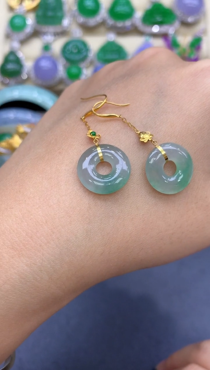 18K金镶嵌翡翠耳饰212-中国好珍宝