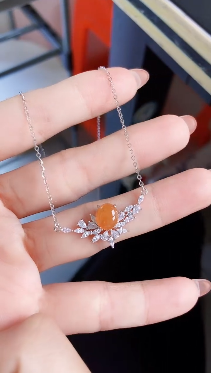 颈饰银S925镶嵌翡翠21