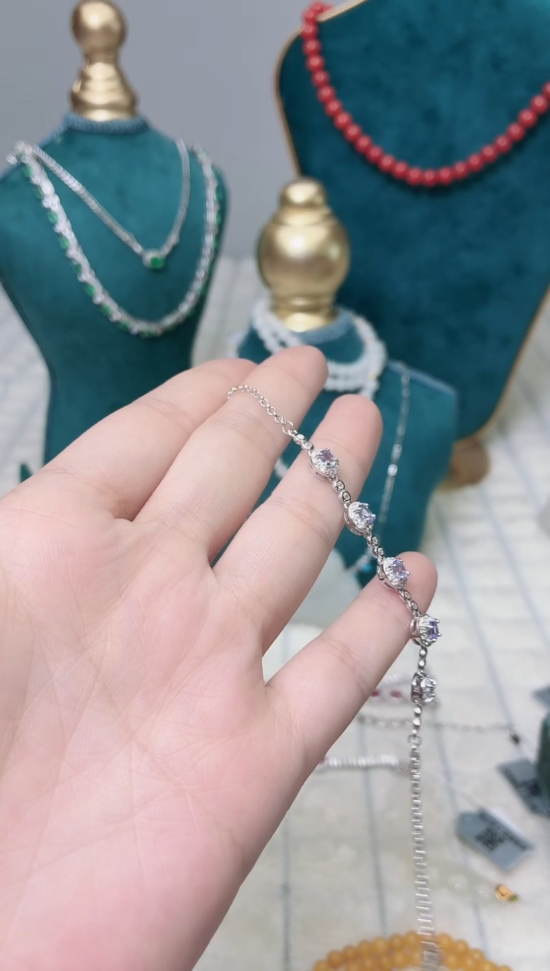 银S925镶嵌手链坦桑石335BJ1225产品一个（多样性）