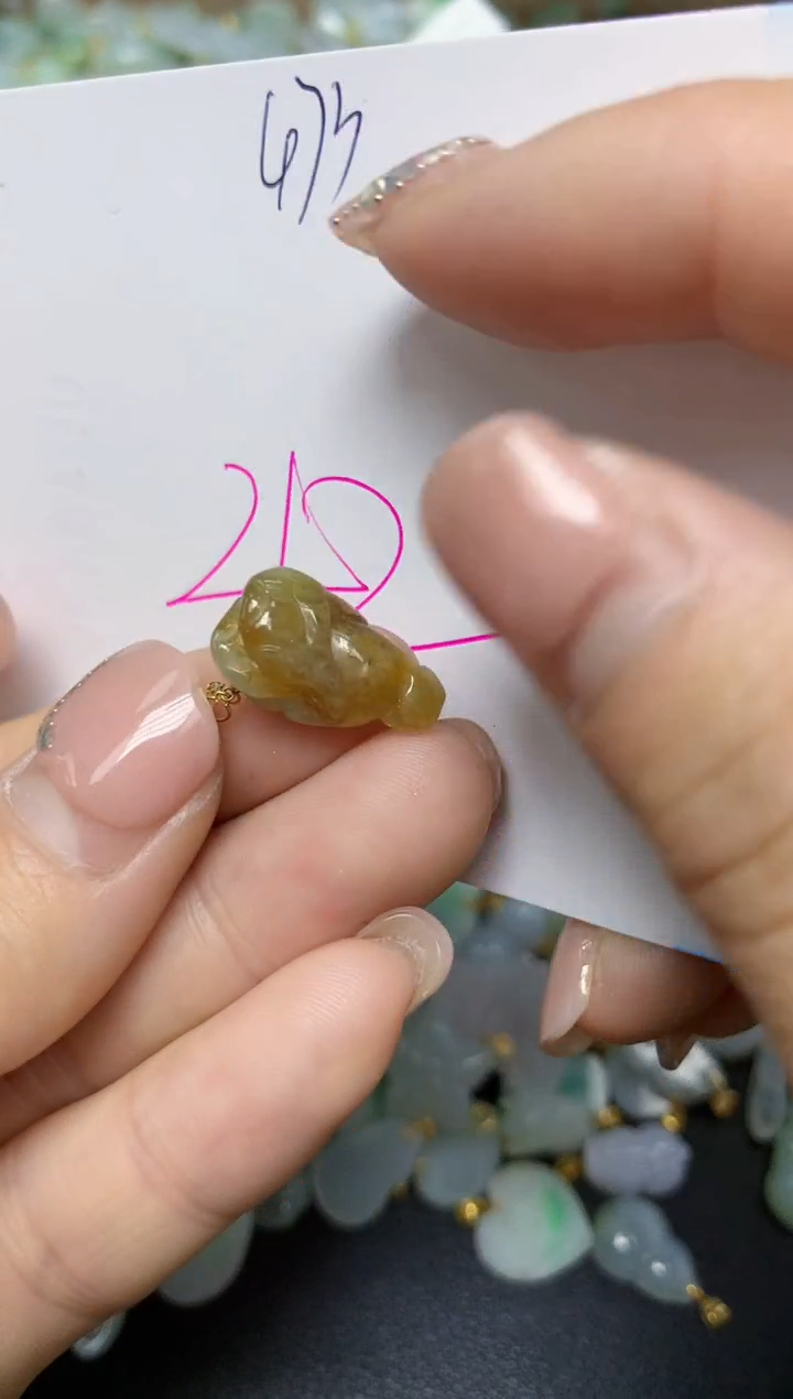 【闪购商品】翡翠挂件18K金镶嵌 天然翡翠A货