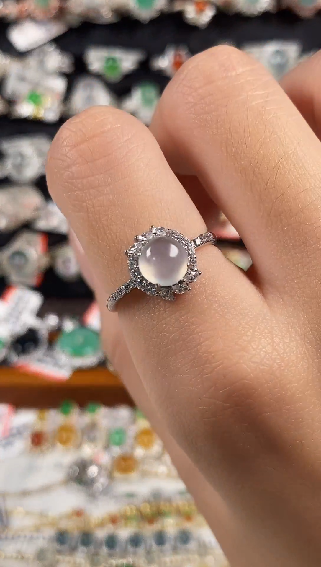 银S925镶嵌戒指翡翠天然A货翡翠17