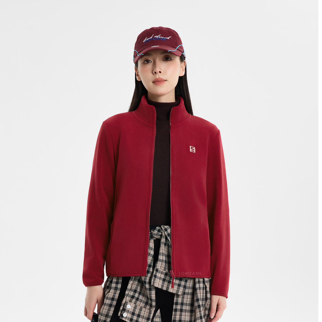 【静静】春秋休闲时尚百搭减龄云感绒立领外套女装上衣