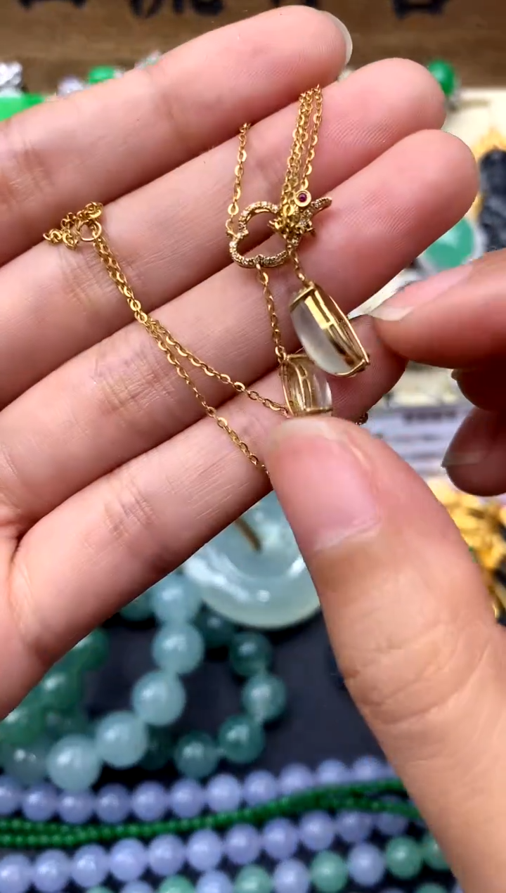 【闪购商品】翡翠颈饰18K金镶嵌128-中国好珍宝