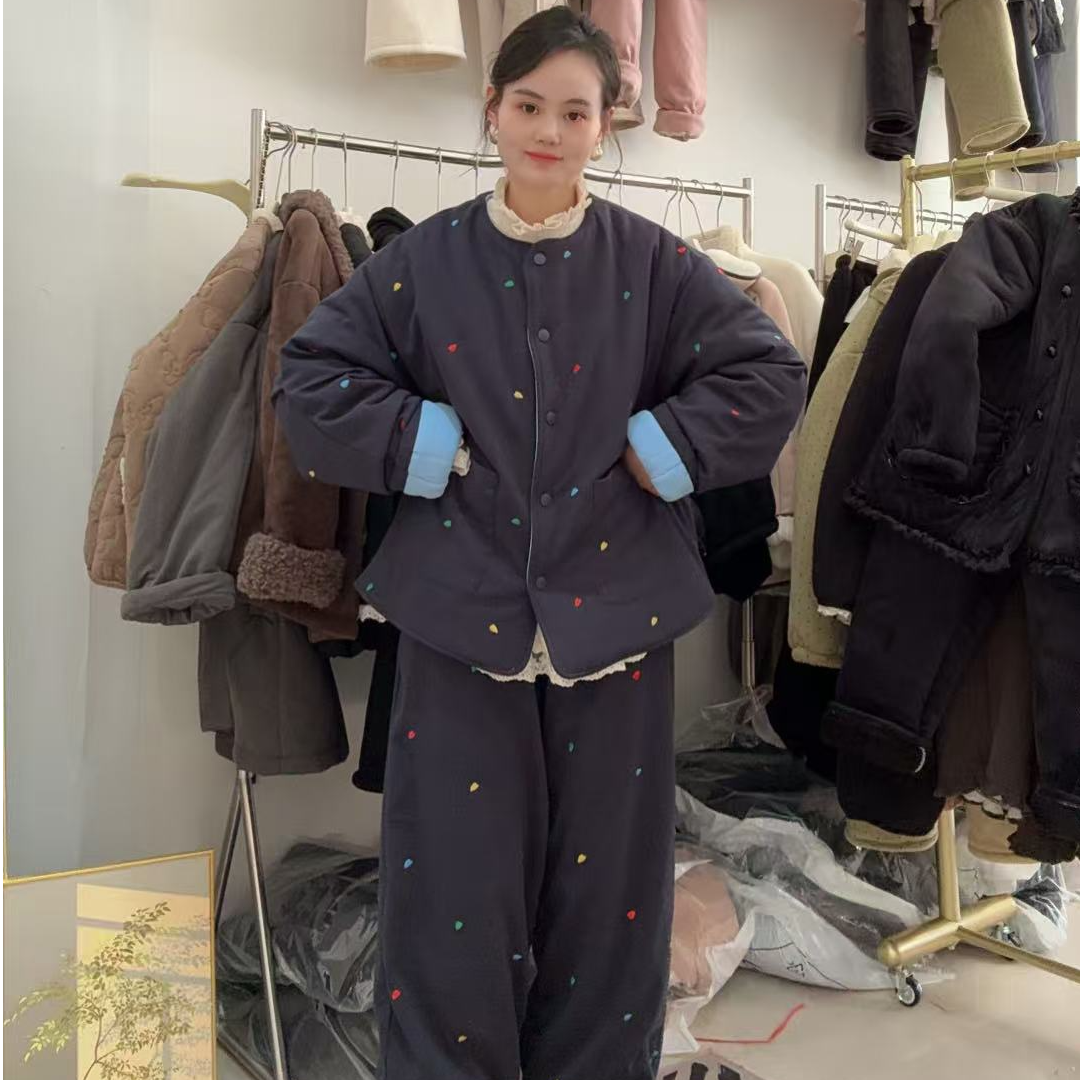 【甜甜家居服】星空呢爱心套装