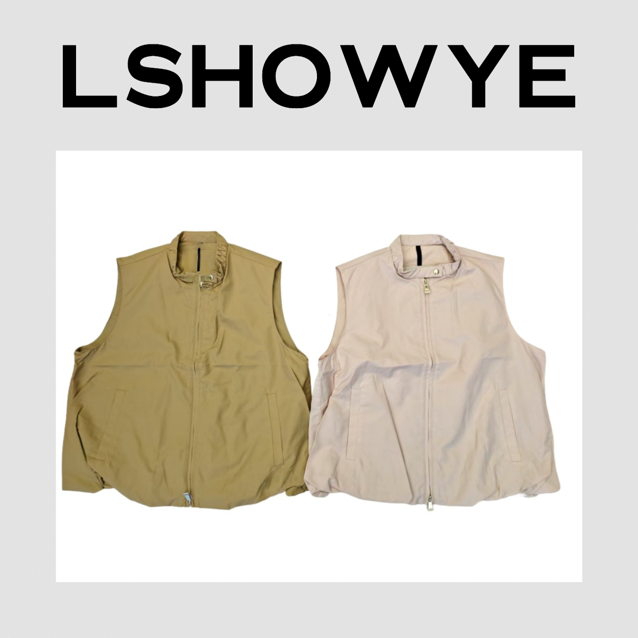 LSHOWYE｜拉链立领扣蒙口马甲 M-25050