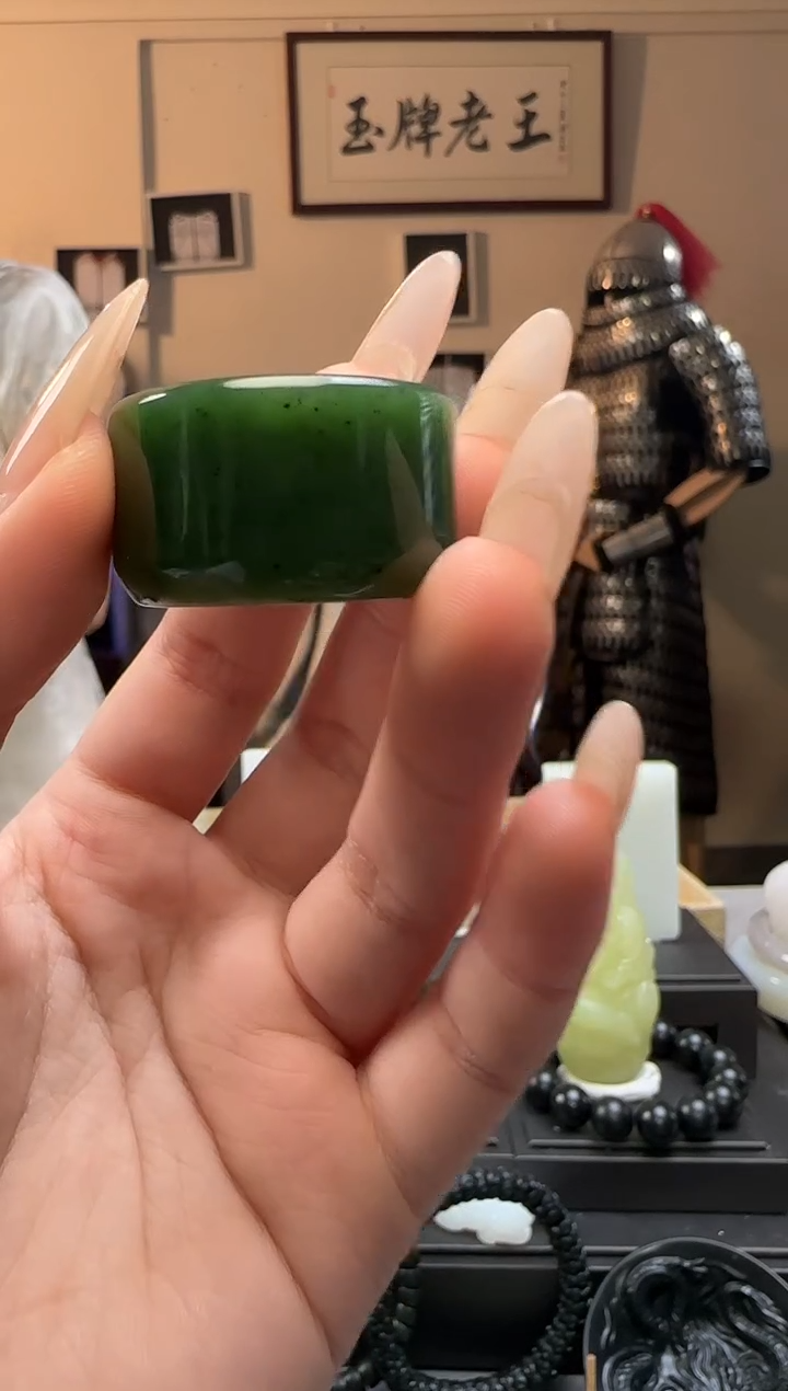 【闪购商品】和田玉碧玉扳指未镶嵌22