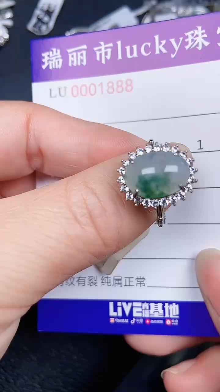 颈饰银S925镶嵌翡翠1888