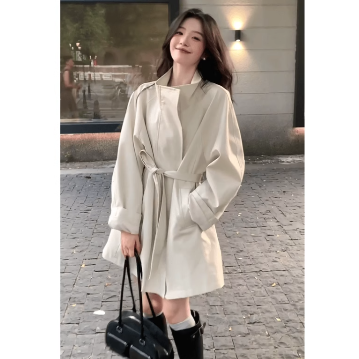 韩系短款风衣外套女2025新款春季小个子气质高级感休闲英伦风大衣