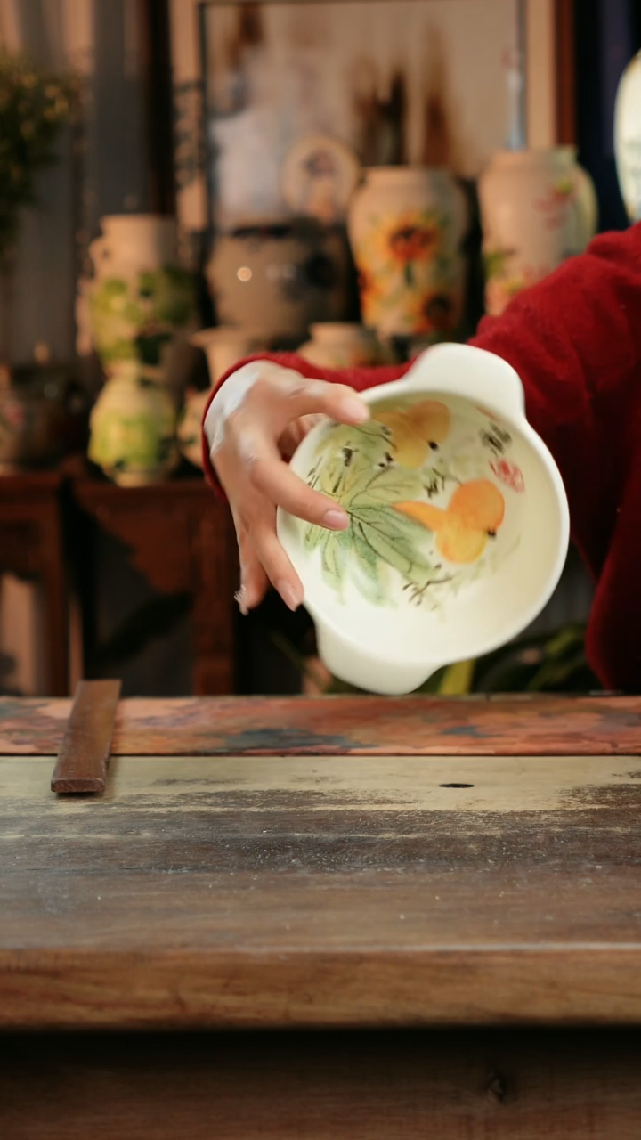 【闪购商品】瓷片景德镇纯手工釉下彩精品花瓶