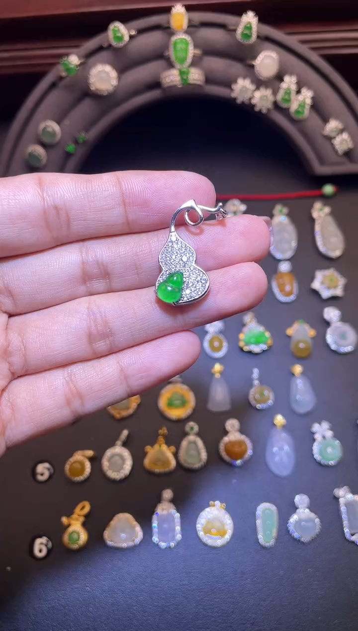 吊坠(不含链)银S925镶嵌翡翠1