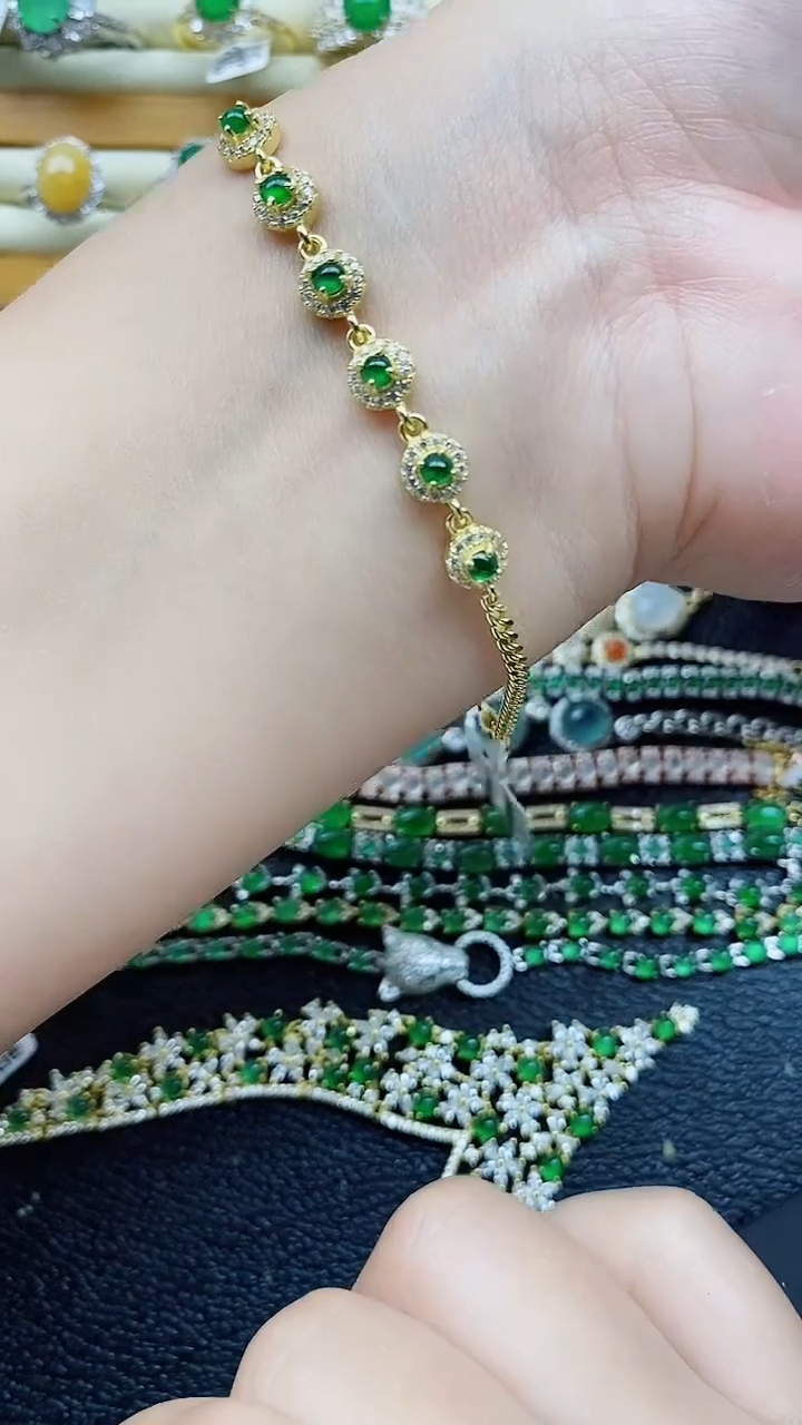 银S925镶嵌戒指翡翠1