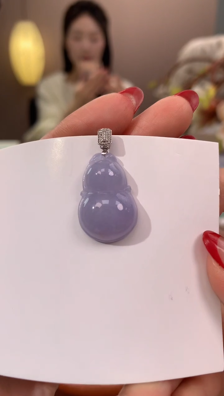 【闪购商品】翡翠颈饰18K金镶嵌天然缅甸a货翡翠