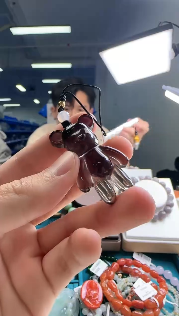 【闪购商品】黑曜岩吊坠(不含链)未镶嵌冰曜石手机挂6