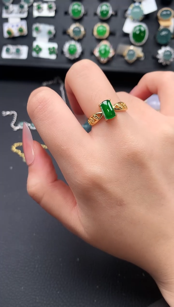 【闪购商品】翡翠戒指银S925镶嵌56141