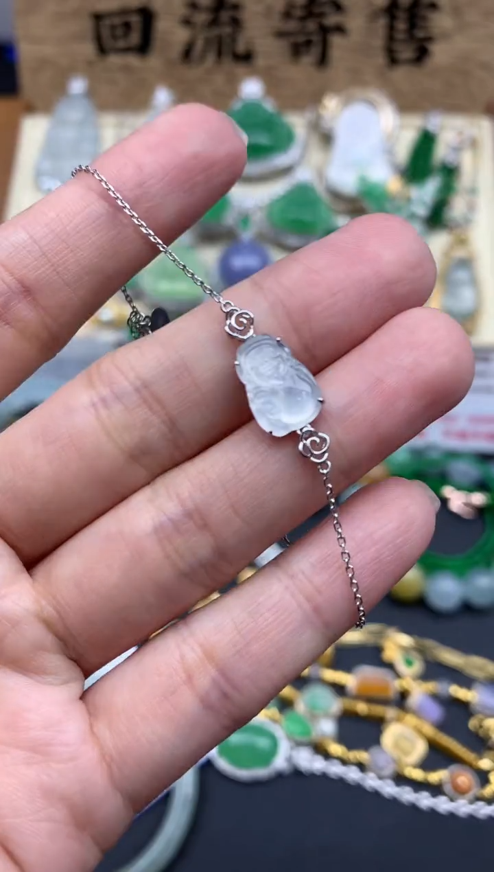 【闪购商品】翡翠手串18K金镶嵌446-中国好珍宝