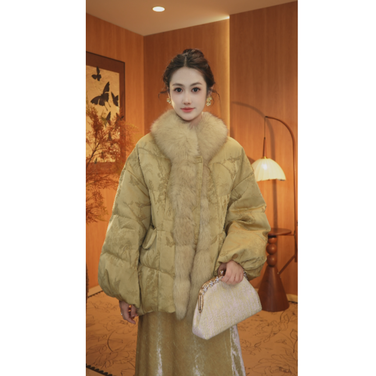 【烟岚云岫】新中式国风提花织金料冬季上衣2024D8001法法大女王仓