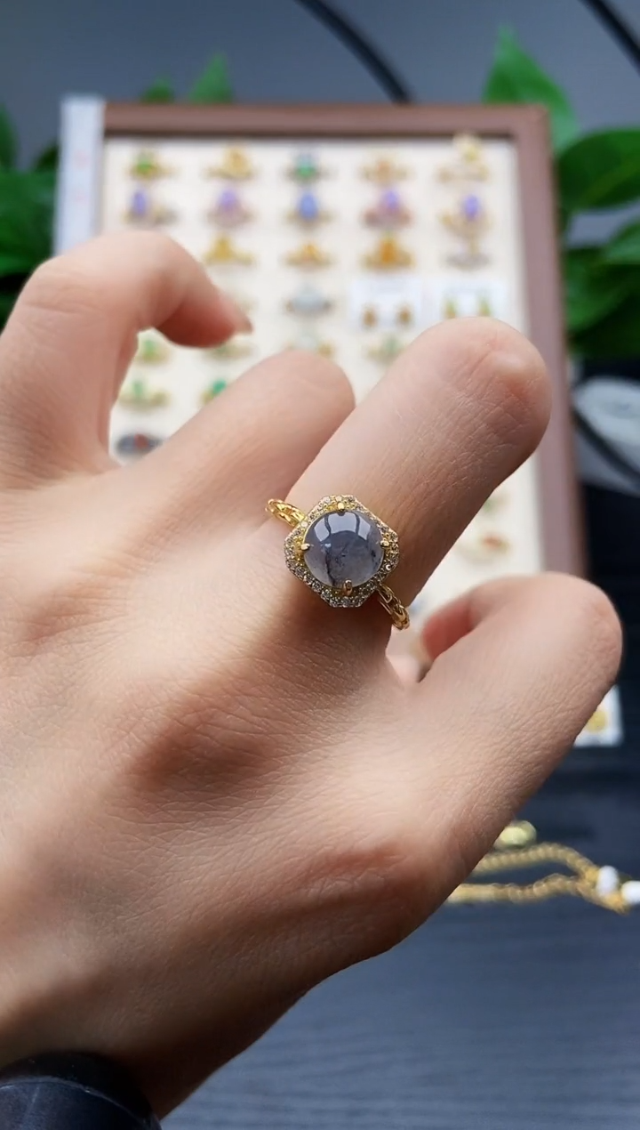 银S925镶嵌戒指翡翠12