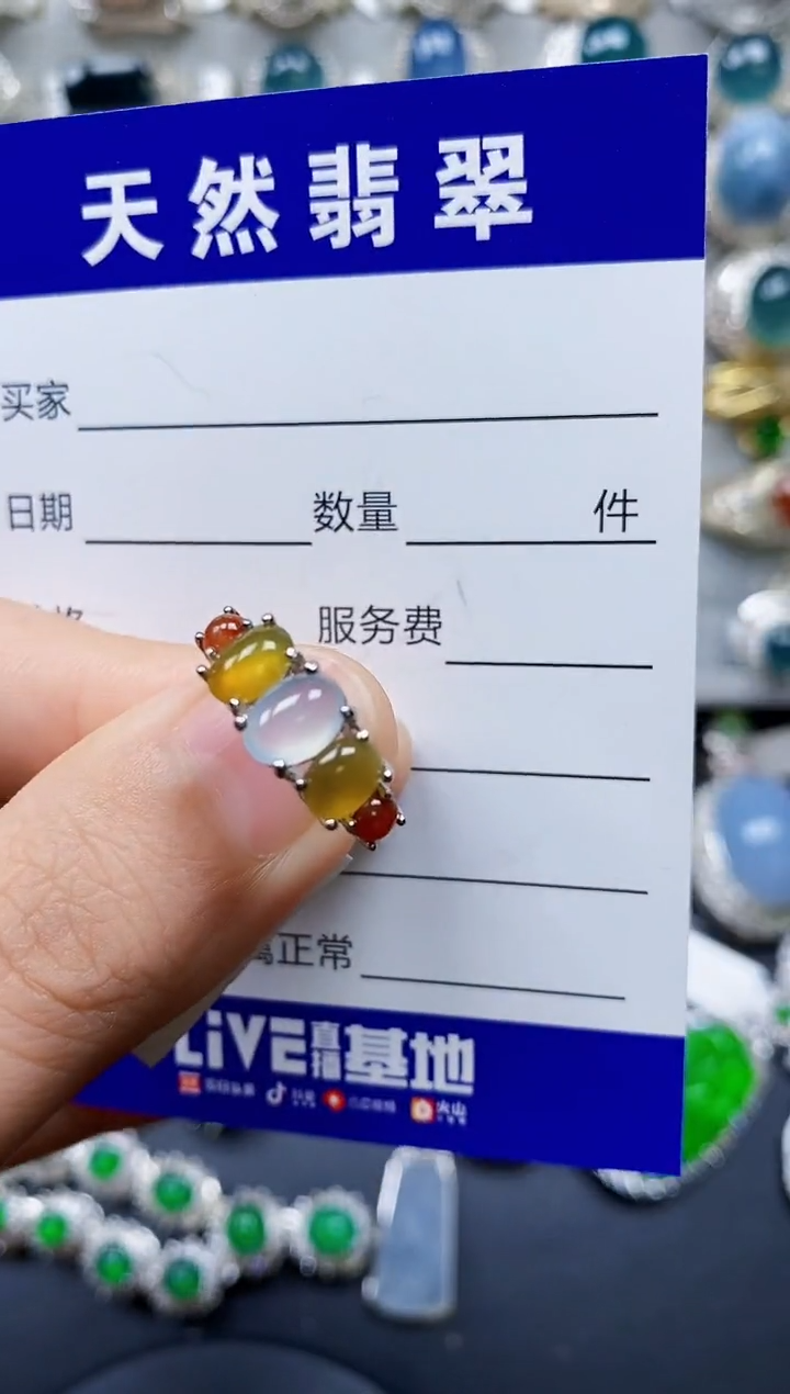 【闪购商品】翡翠戒指银S925镶嵌0179