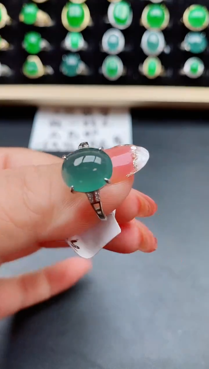 【闪购商品】翡翠戒指银S925镶嵌5085005