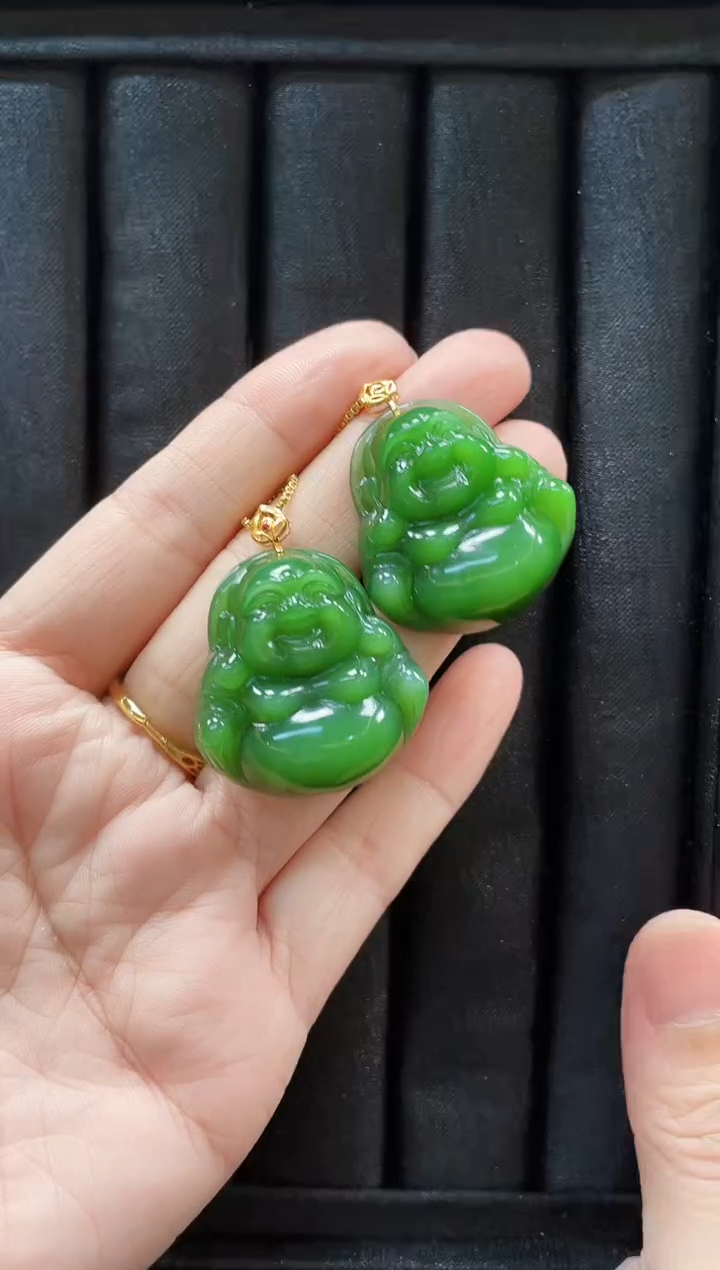 【闪购商品】和田玉吊坠18K金镶嵌多样性发一