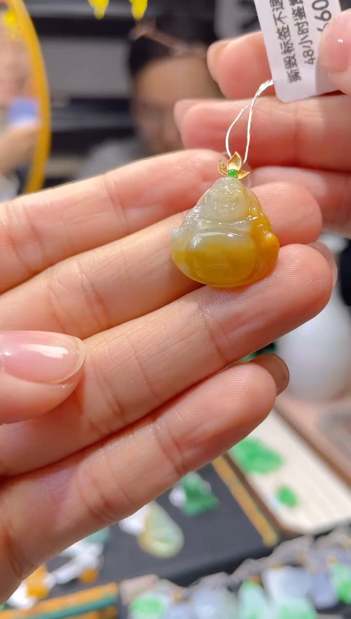 【闪购商品】翡翠颈饰18K金镶嵌假一赔三