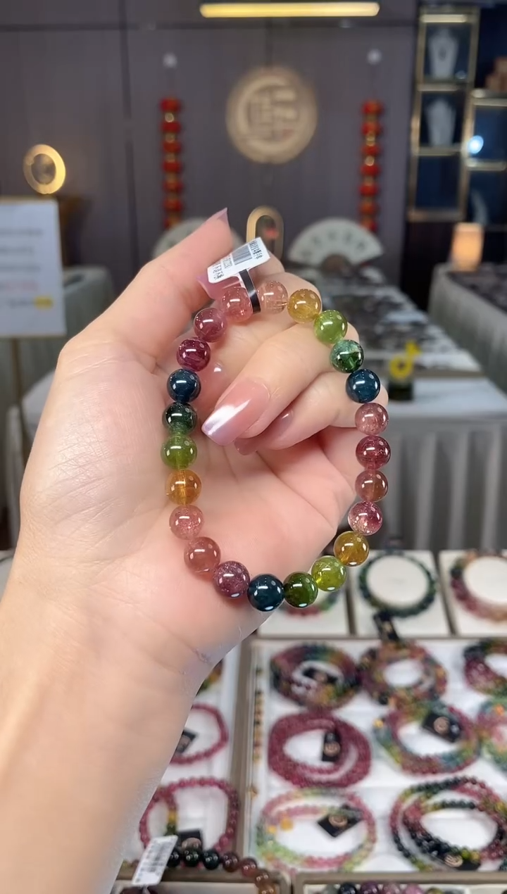 未镶嵌老矿碧玺单圈手串8mm+碧玺多样性发货一条hon