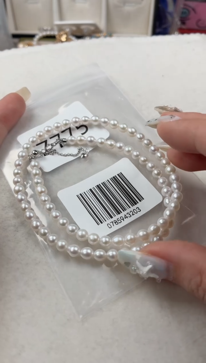 银S925镶嵌项链淡水珍珠Z775