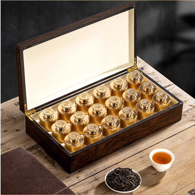 云南糯米香碎银子普洱茶熟茶茶化石浓厚耐泡茶叶黑檀木礼盒装