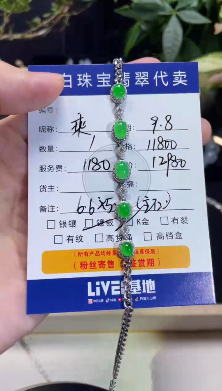 吊坠(不含链)18K金镶嵌翡翠乘***?手链