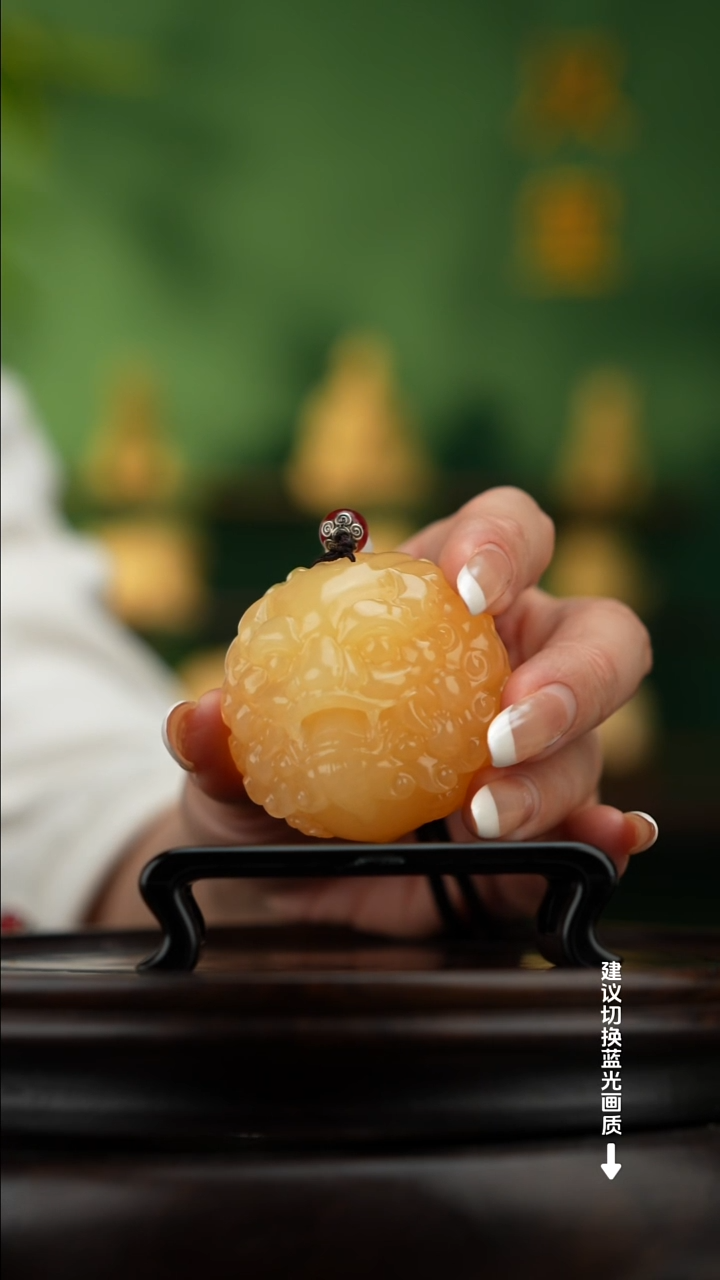 玉【醒狮貔貅】天然玉石手把件