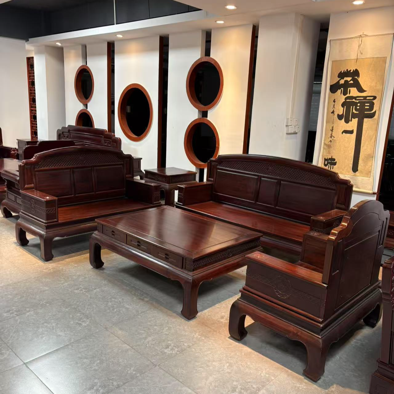 柬酸  明式简约款123 6件套沙发